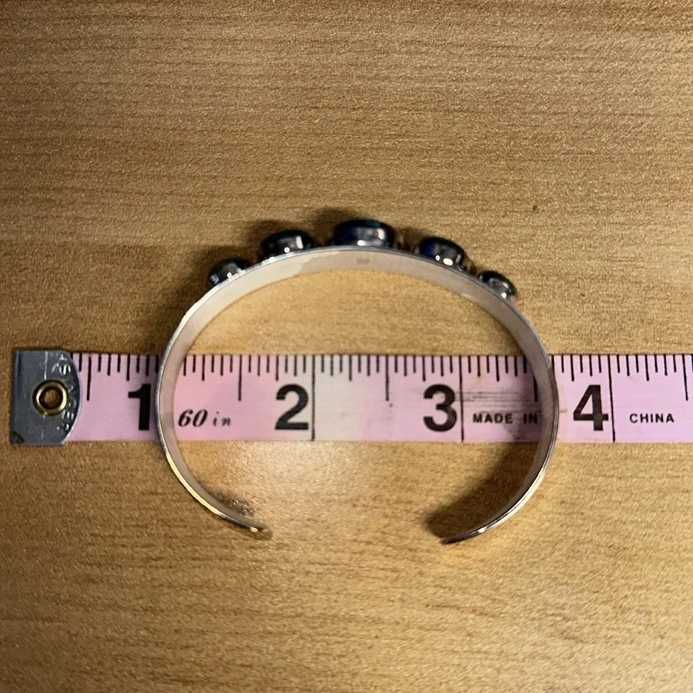 Multi stone & sterling silver cuff bracelet by Jay King - Picture 10 of 12